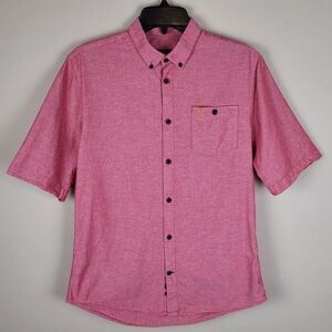 Farah Lexington Chambray Button Down Shirt Short Sleeve Size S